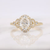 1.33 CT Oval Cut Halo Moissanite Engagement Ring 1